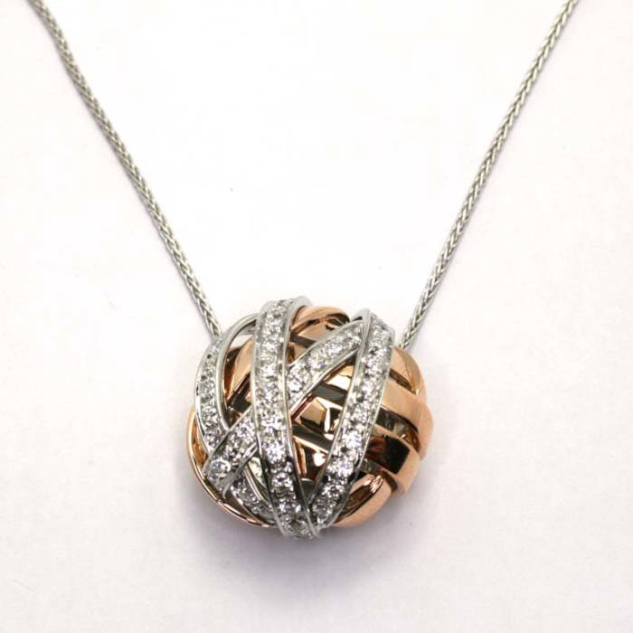 Damiani-Halskette aus 18 Karat Weißgold, Roségold und Diamanten – 20028406