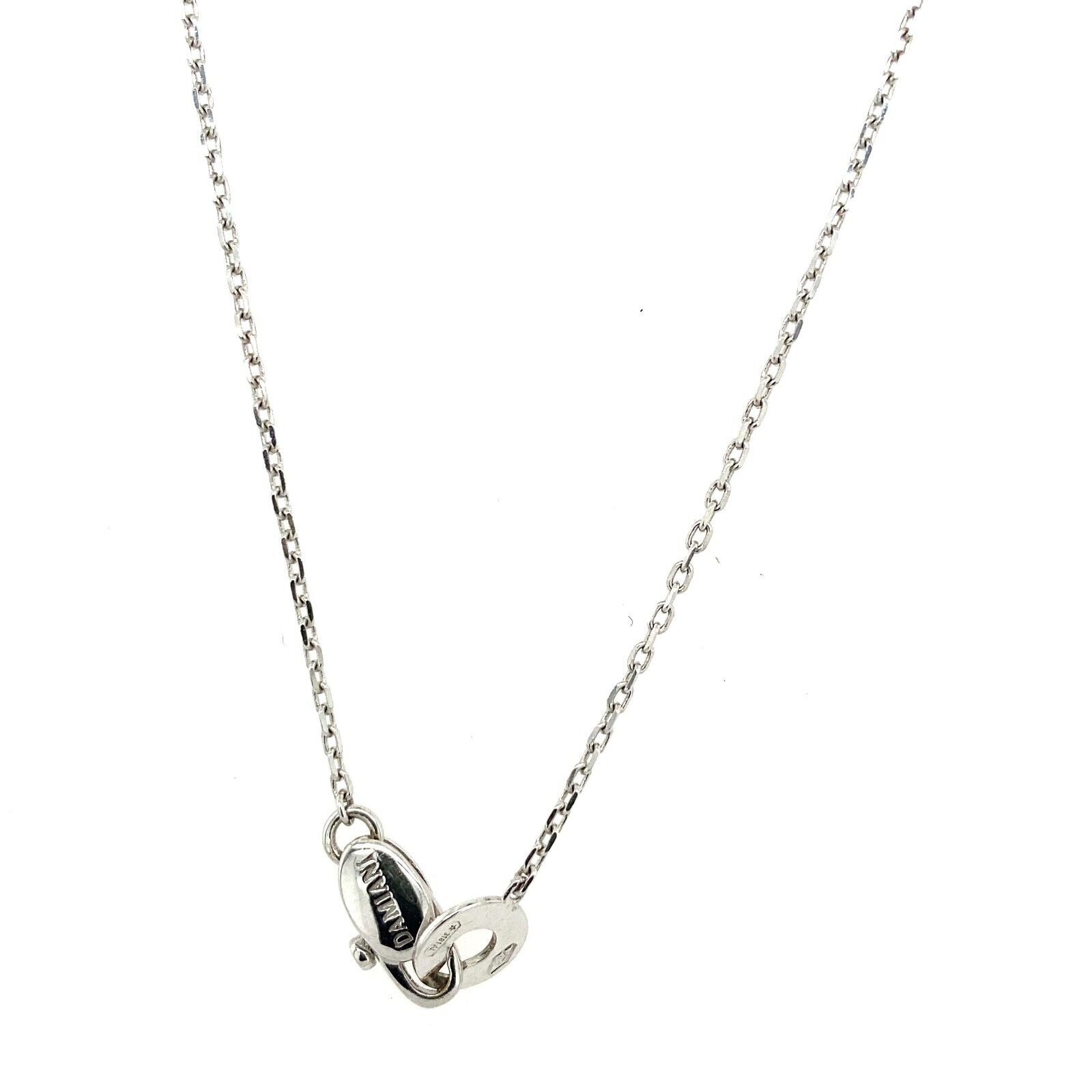 girocollo Damiani Orbital con pendente a cerchio in oro bianco 18kt diamanti - 20029124
