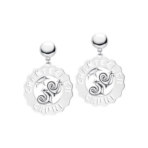 Chantecler – Großes Logo, Hahn und Sonne, Silberohrringe – 33700