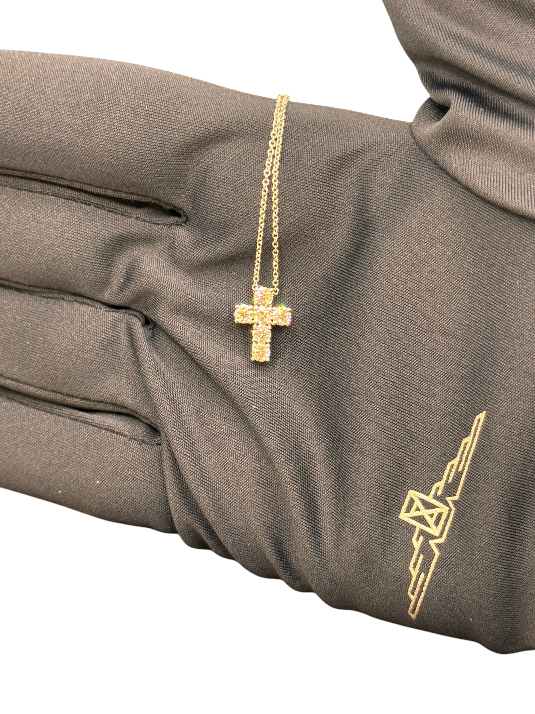 Weißgoldkette mit Diamantkreuzanhänger, 0,68 ct – 163OC01DW