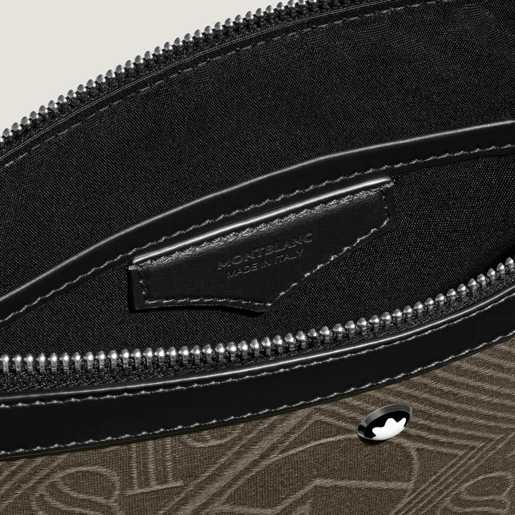 Pochette Montblanc da uomo, Jacquard 4810, motivo Khaki - 220262
