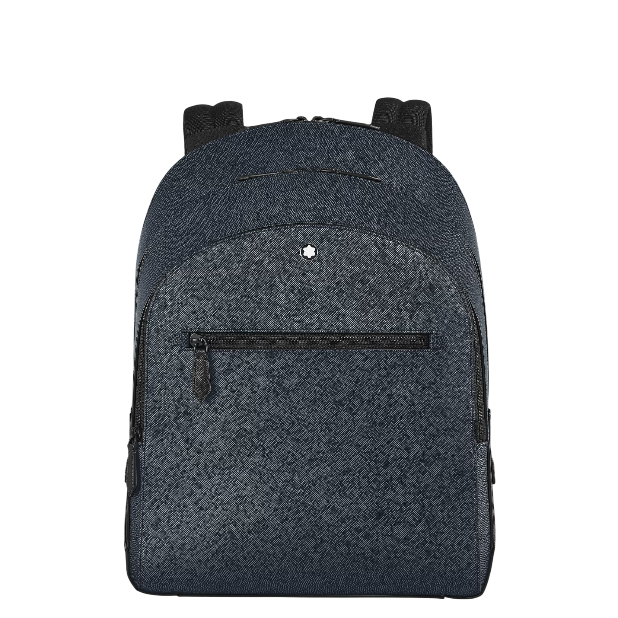 Zaino Montblanc Medio con 3 Compartimenti in Pelle Sartorial, colore Tweed Blu - 220335
