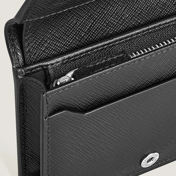 Montblanc Sartorial Nano Continental Geldbörse, Blauer Tweed – 220380