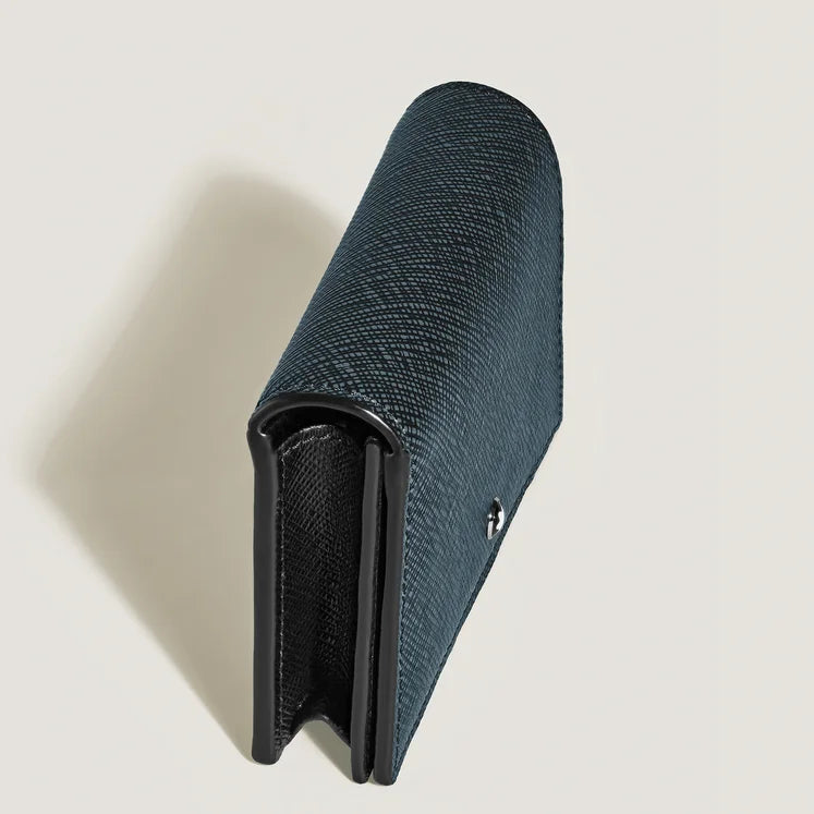 Montblanc Sartorial Nano Continental Geldbörse, Blauer Tweed – 220380
