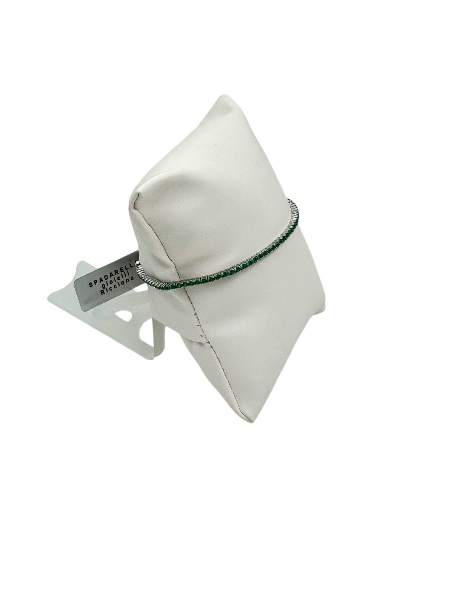 Bracciale tennis Spadarella in argento con zirconi verdi, 2mm, da uomo - TEN2-Verde