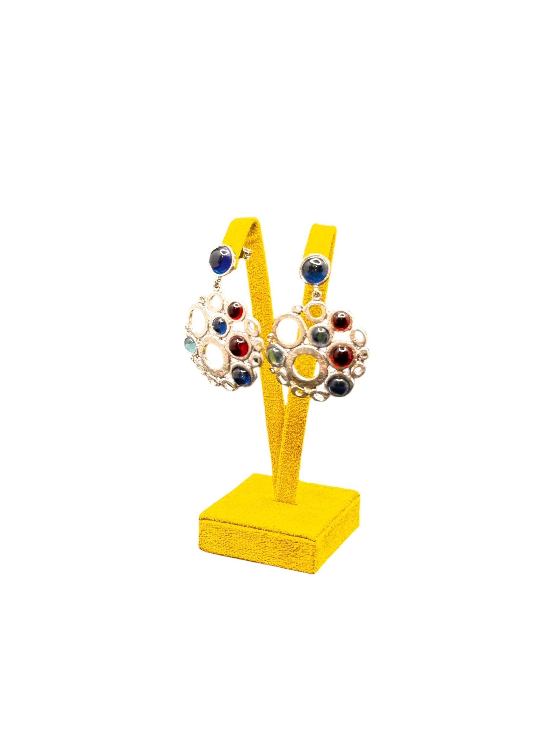 Labriola Tropfenohrringe in Silber mit rotem und blauem Spinellquarz - AG1124BS