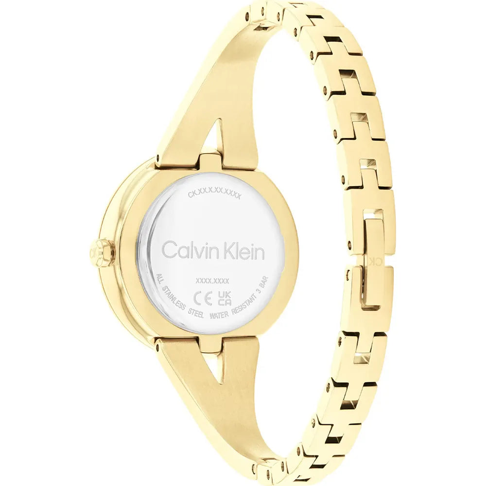 Orologio Calvin Klein da donna, Joyful, bracciale in acciaio dorato e quadrante rosa, 30mm - 25100027