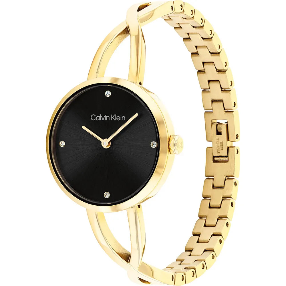 Orologio Calvin Klein da donna, Sculpted Embrace, acciaio dorato, 28mm - 25100059
