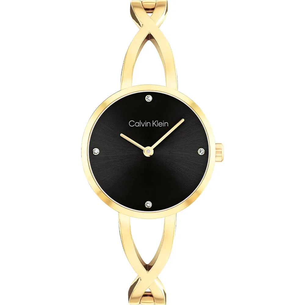 Orologio Calvin Klein da donna, Sculpted Embrace, acciaio dorato, 28mm - 25100059