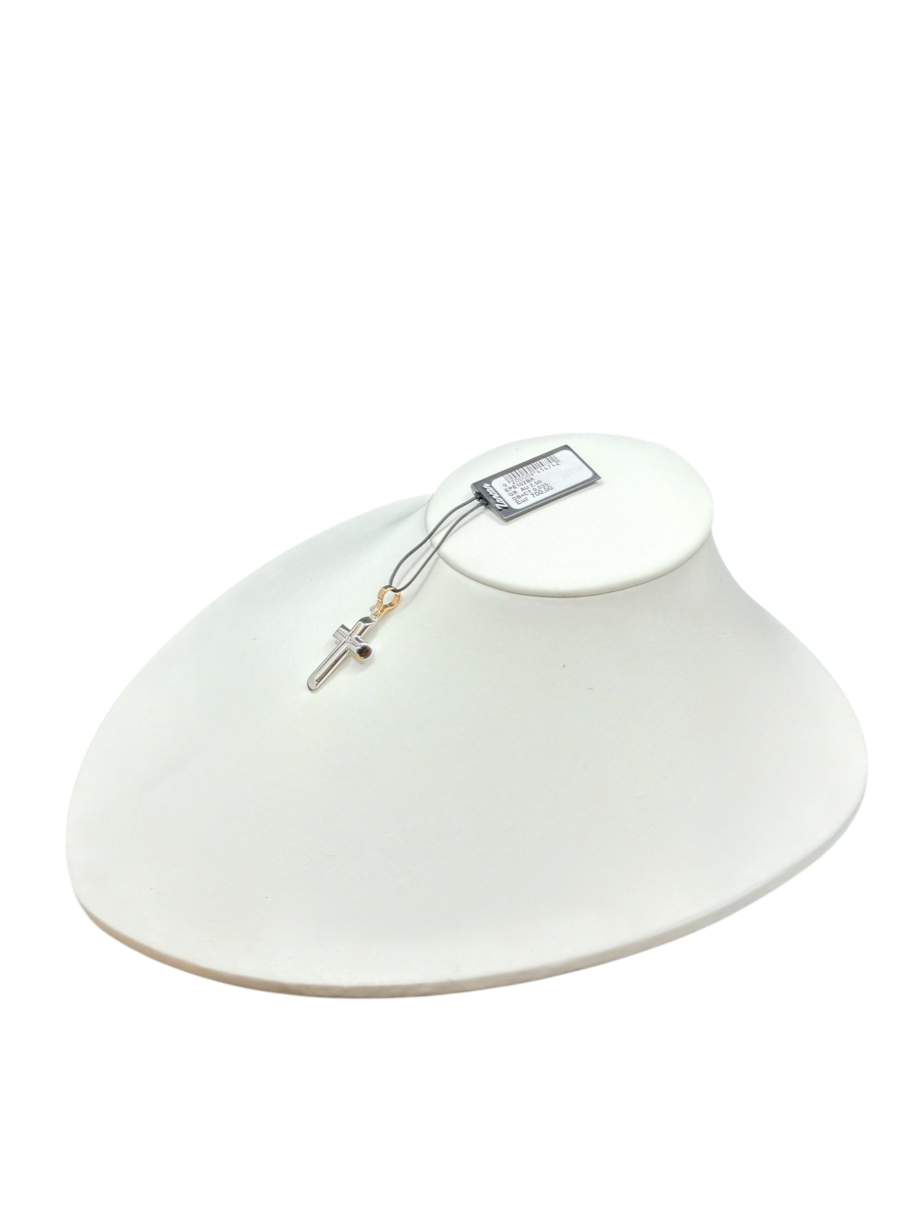Kreuzanhänger aus Weißgold und Diamanten aus der Insignia Gold Collection – EPE102BR