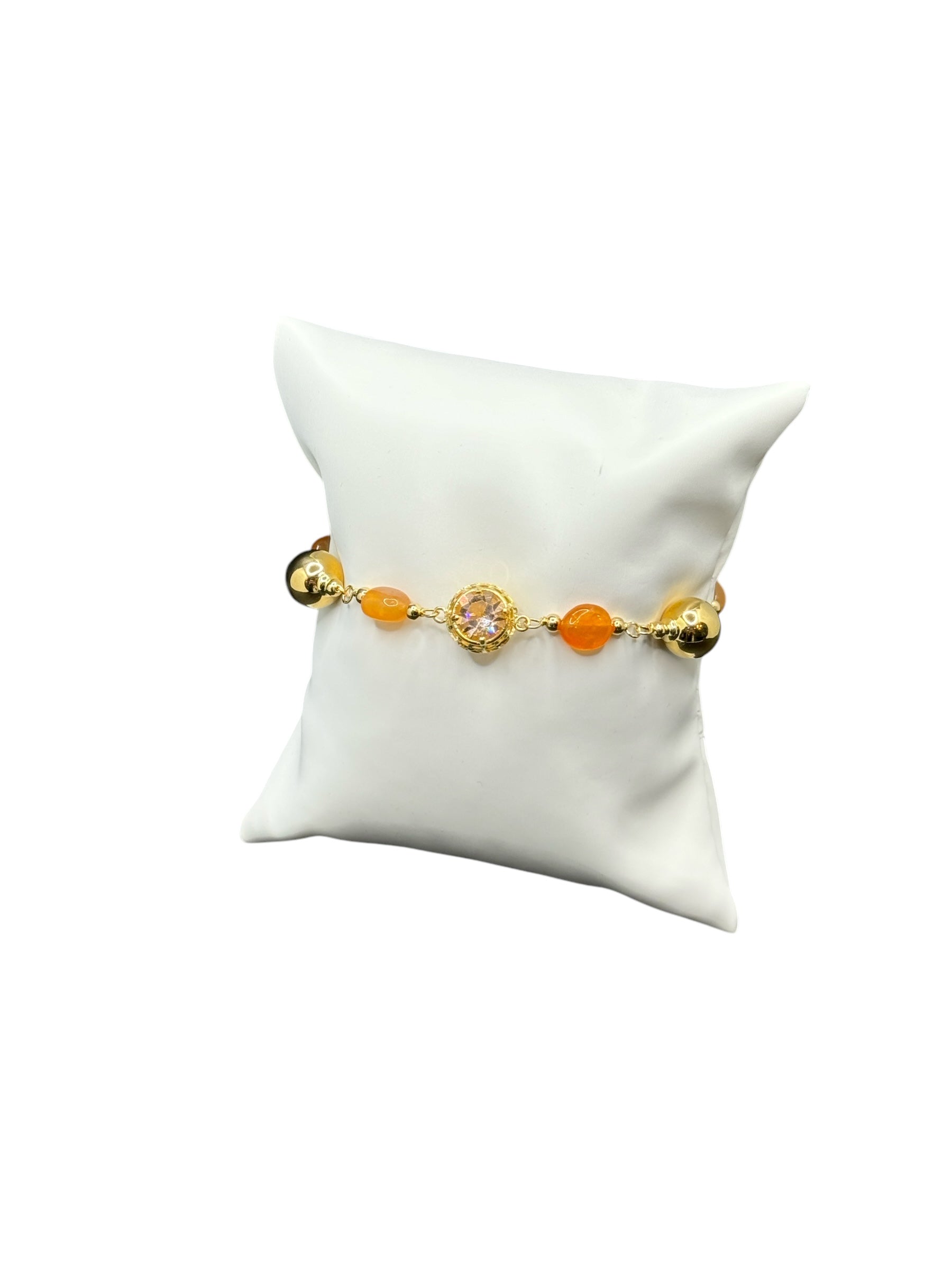 Armband aus vergoldeter Bronze mit Bernsteinen - DIAMONDS BR 010