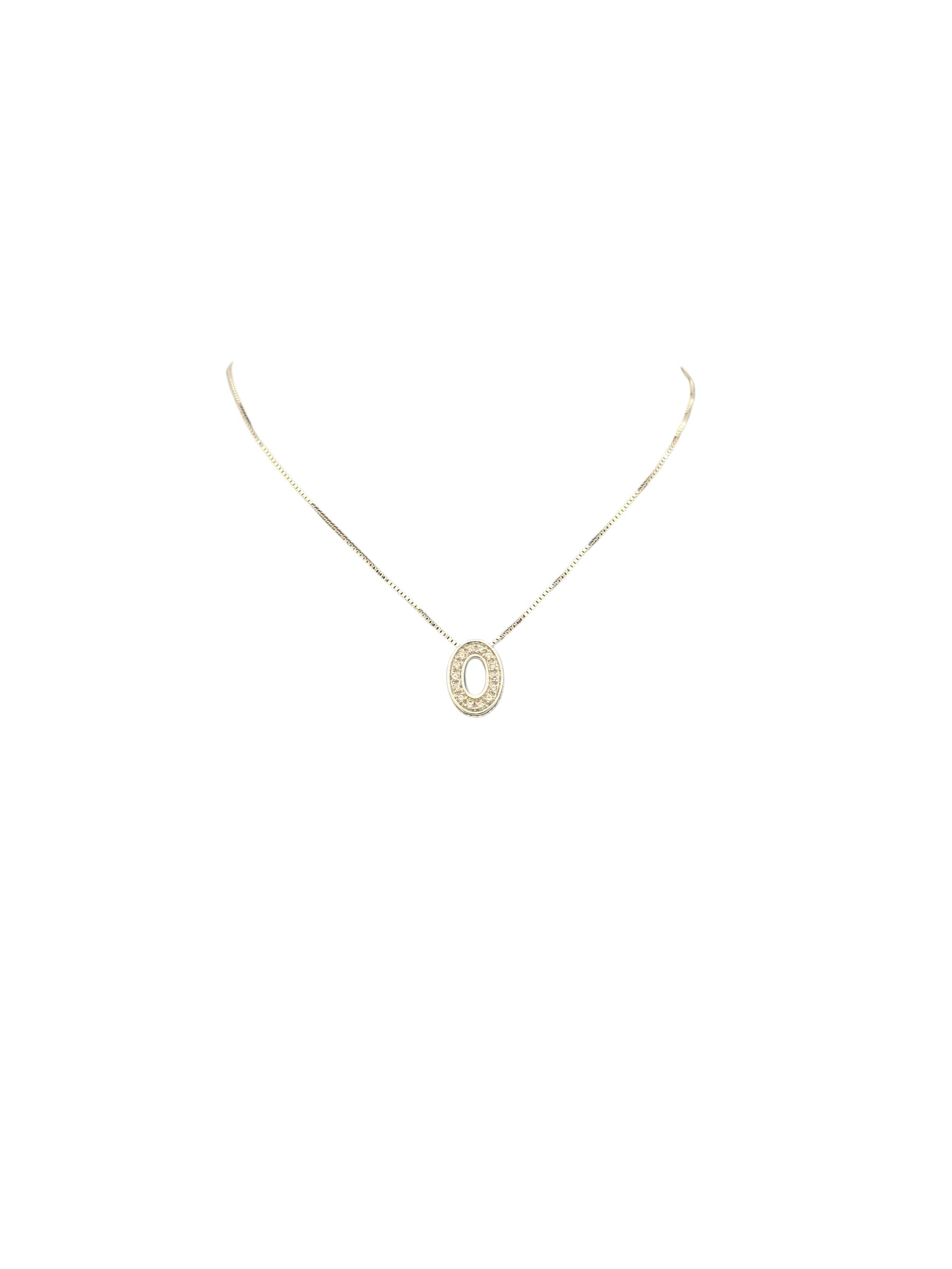 Girocollo Damiani in oro bianco 18kt e diamanti con pendente ovale - DDB32858