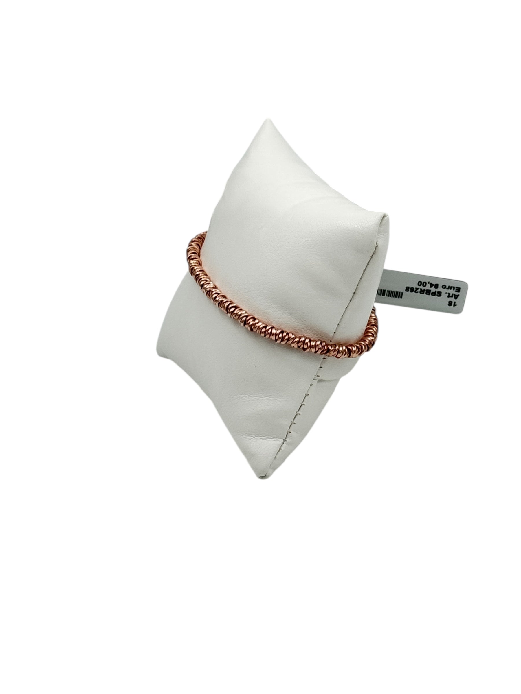 Bracciale Spadarella in argento rosato, unisex, con anellini - SPBR268-rosato