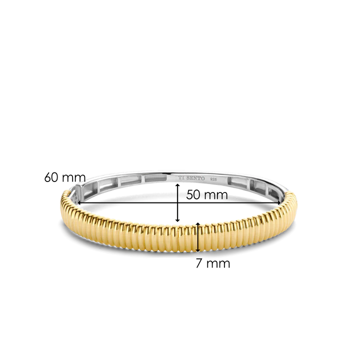 Zweifarbiges, starres Silberarmband – 2957SY
