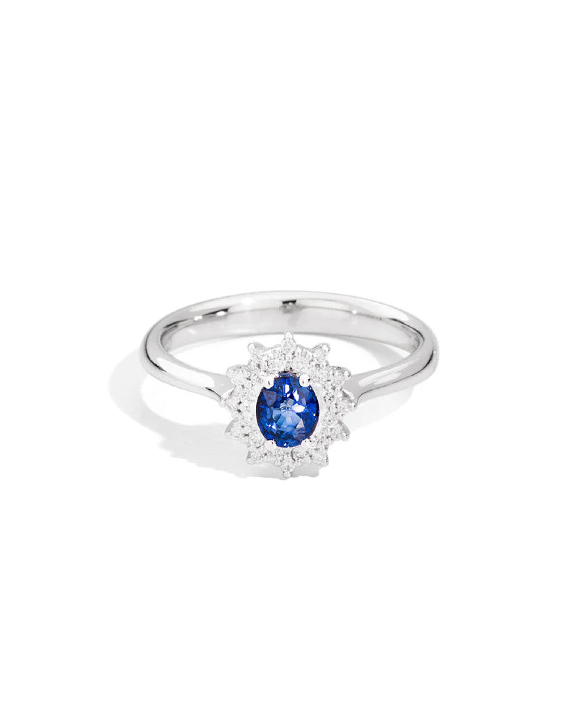 Anello in oro bianco, zaffiro e diamanti, 1.69ct di zaffiri - R79CC022/ZB040
