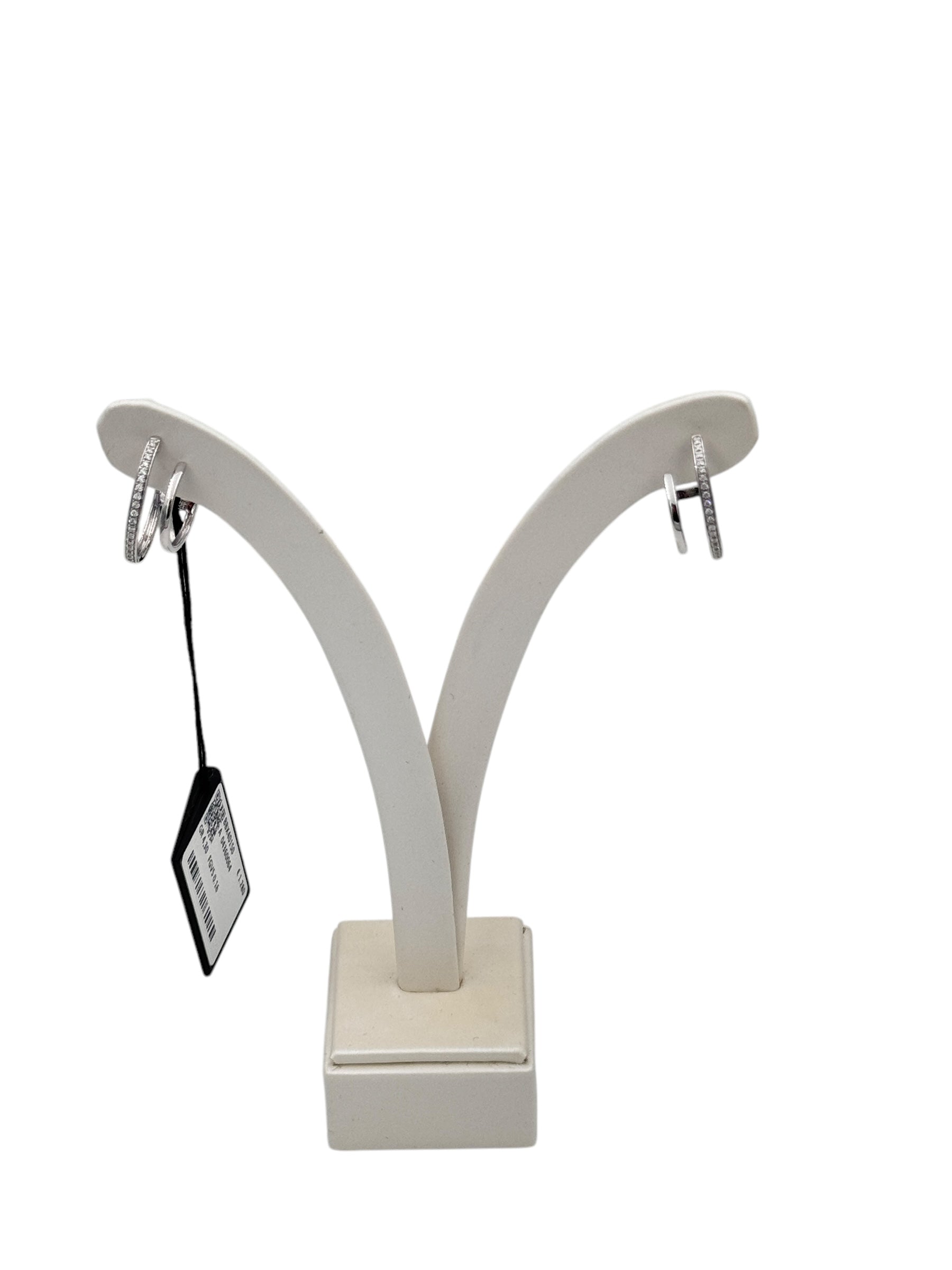 Orecchini Giorgio Visconti a due giri a cerchio, in oro bianco e diamanti, 0.16ct - BBX40150