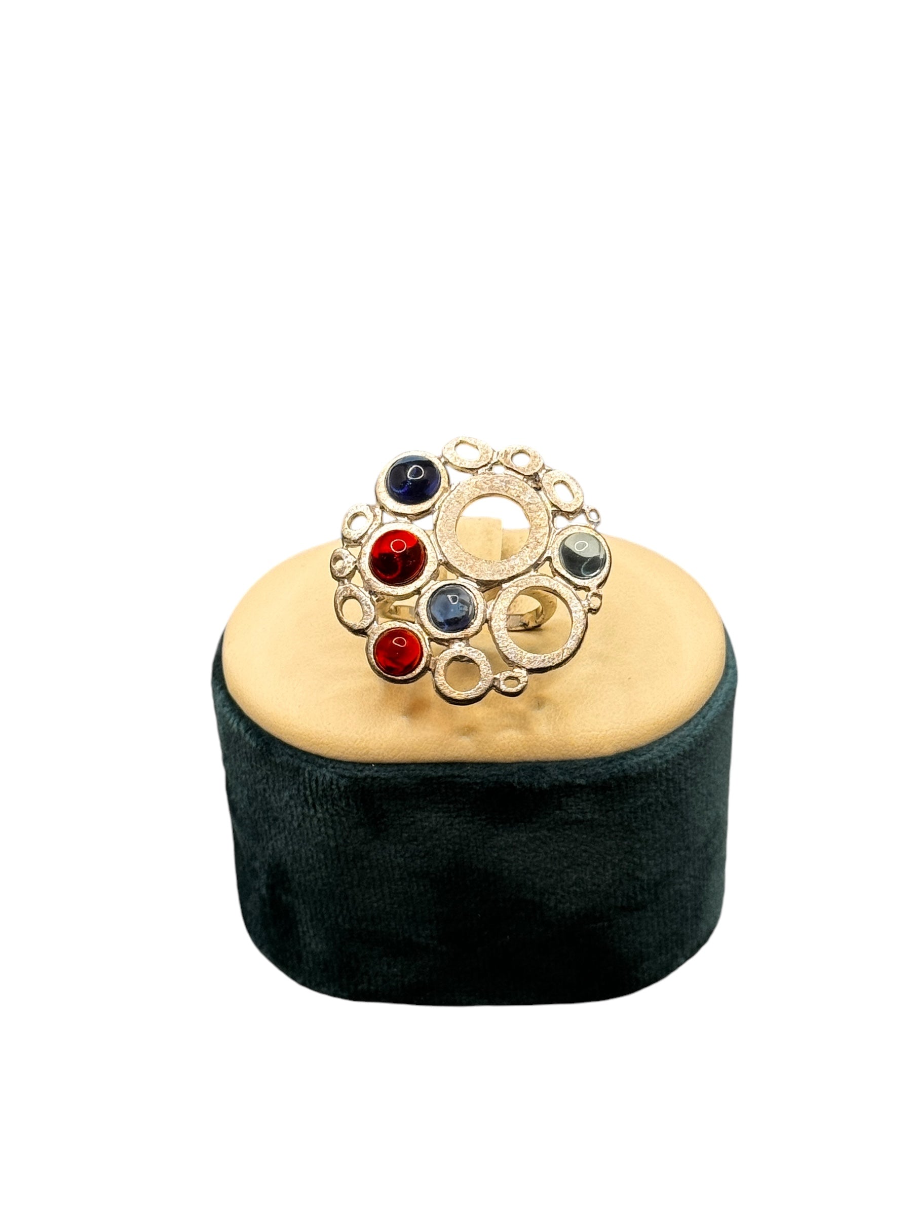 Labriola-Ring aus Silber mit rotem und blauem Spinellquarz – AG1123BS