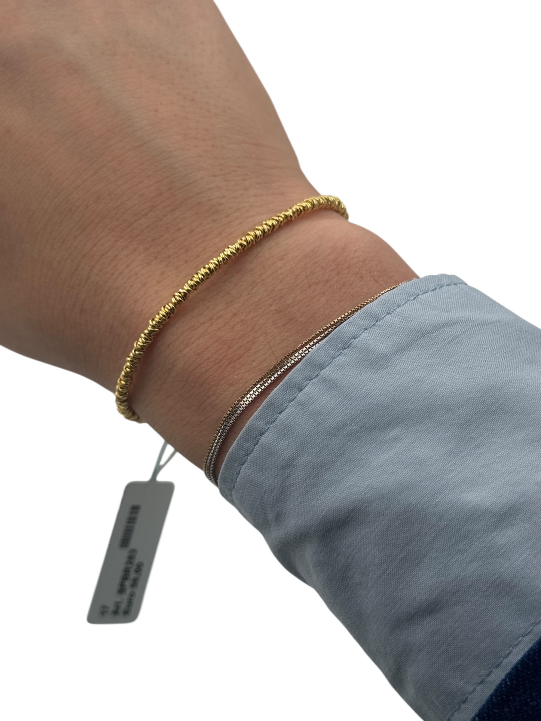 Bracciale Spadarella in argento dorato con anellini, unisex - SPBR263-oro