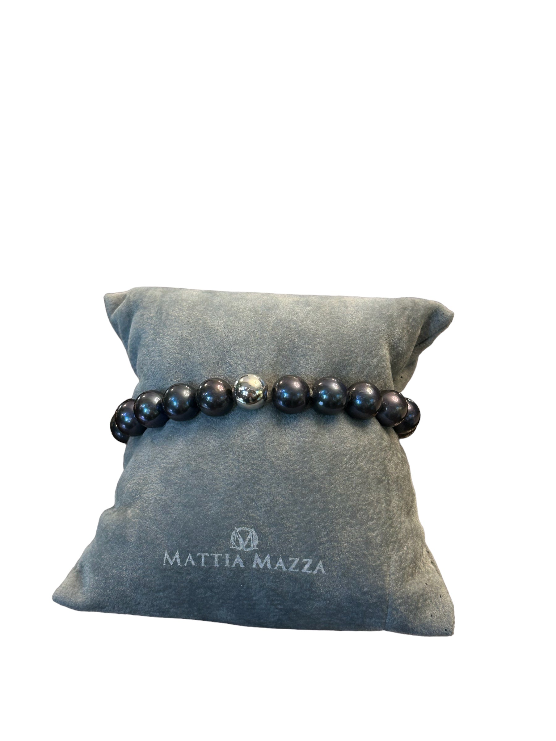Mazza – Süßwasser-Perlenarmband in Grau mit 18 Karat Weißgold-Plattierung – BR FRESH WATER GREY