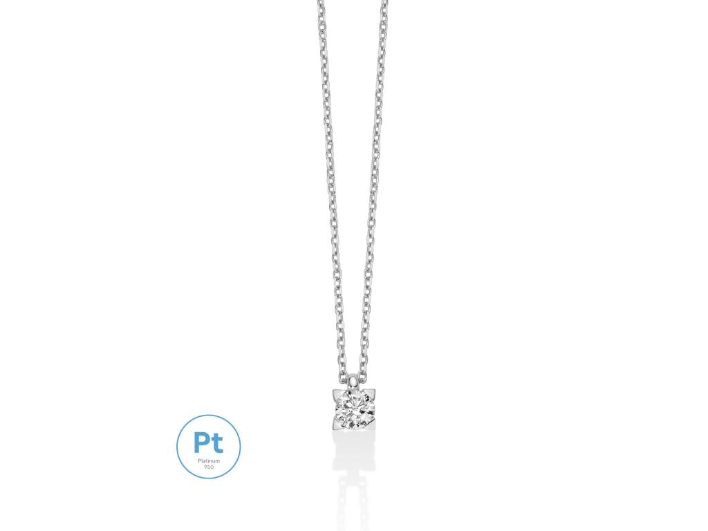 Infinite Love - Collier platine à quatre griffes - CLD4512-020P