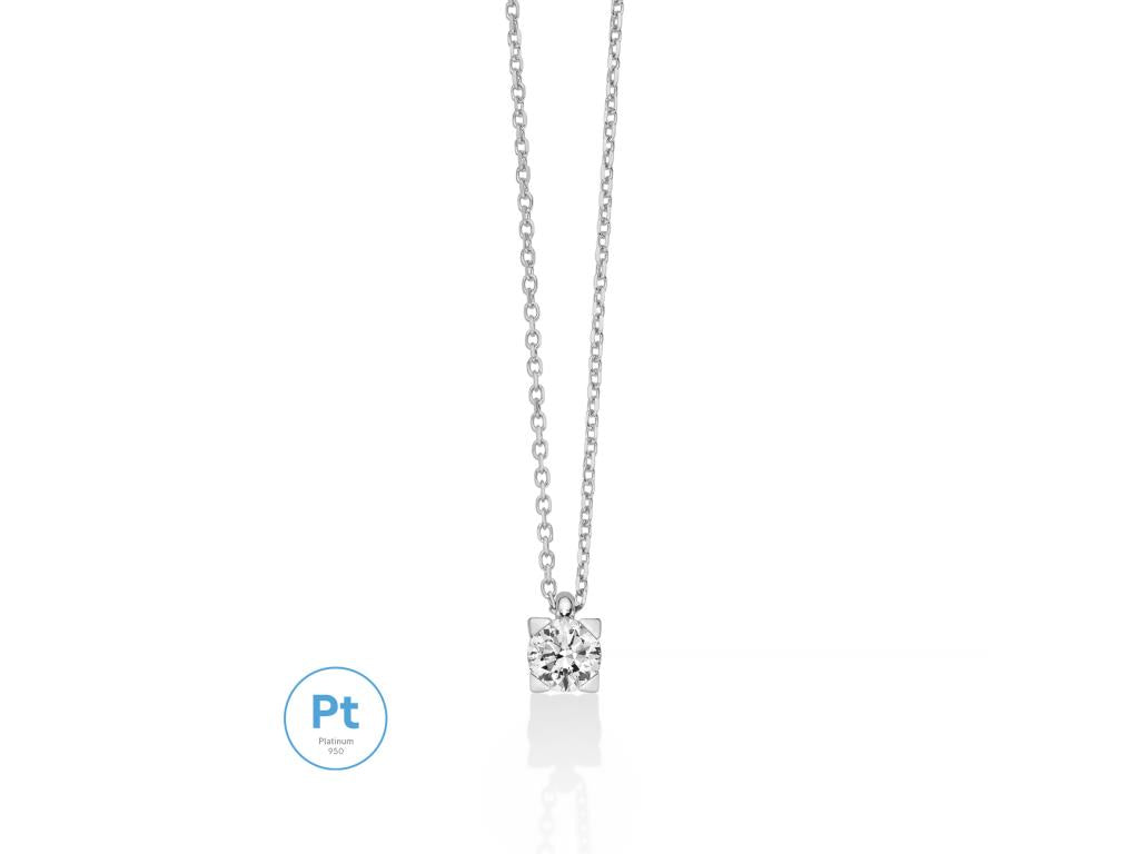 Infinite Love - Collier platine à quatre griffes - CLD4512-030P