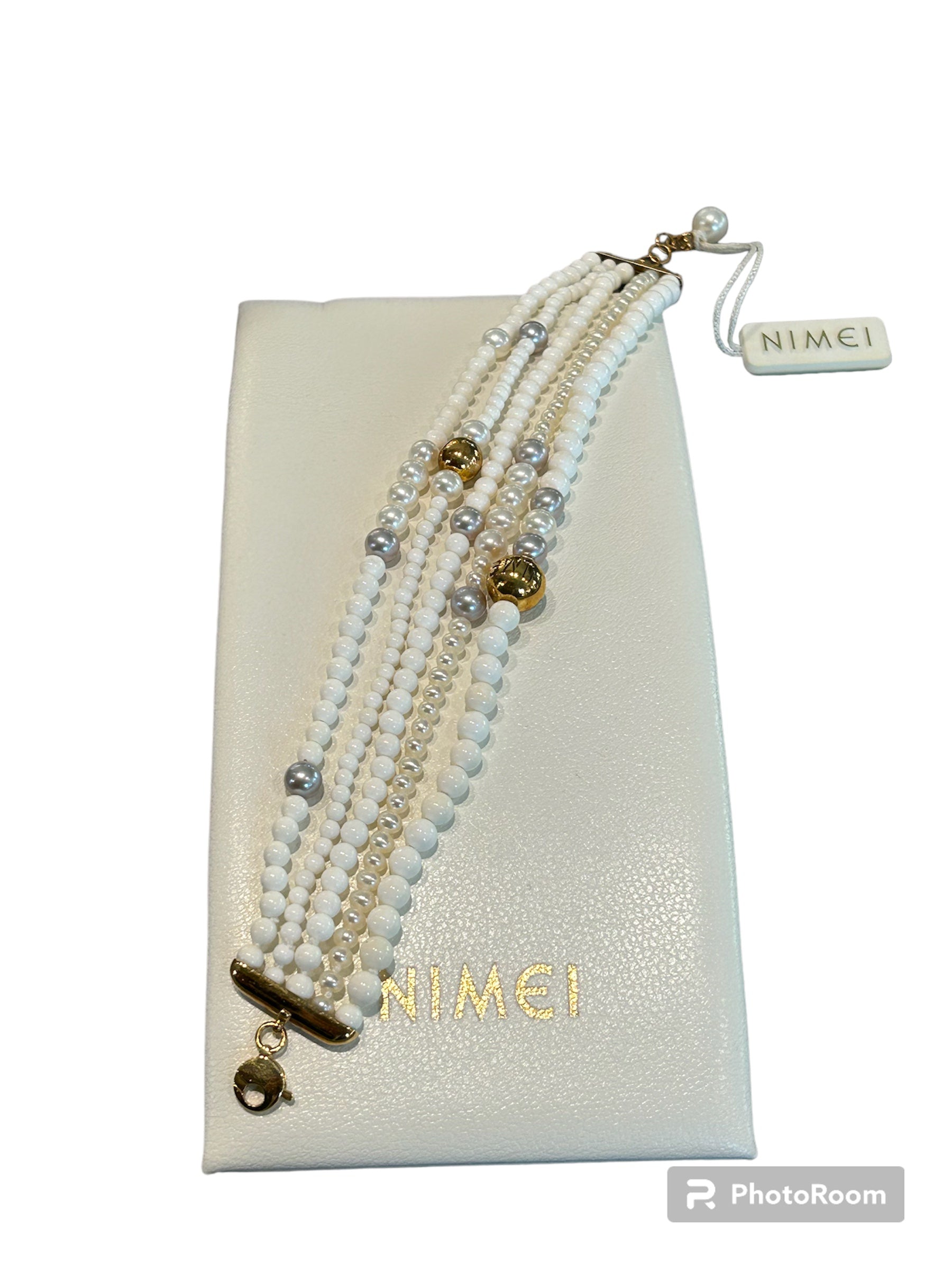 Armband aus Weißgold und Perlen – PBR830