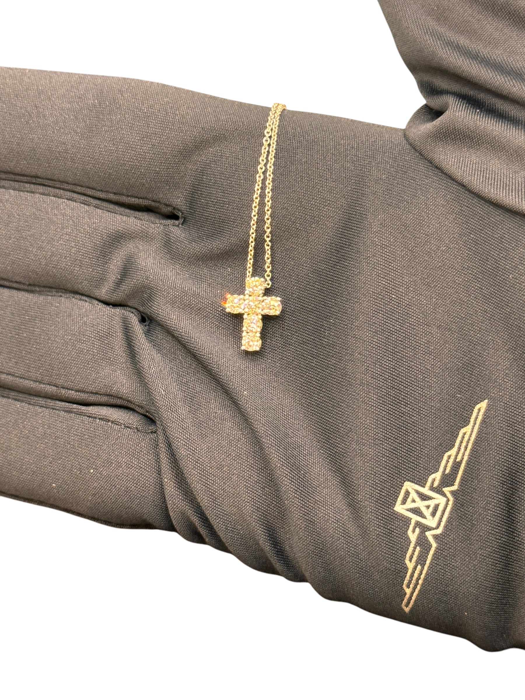 Weißgoldkette mit Diamantkreuzanhänger, 0,68 ct – 163OC01DW