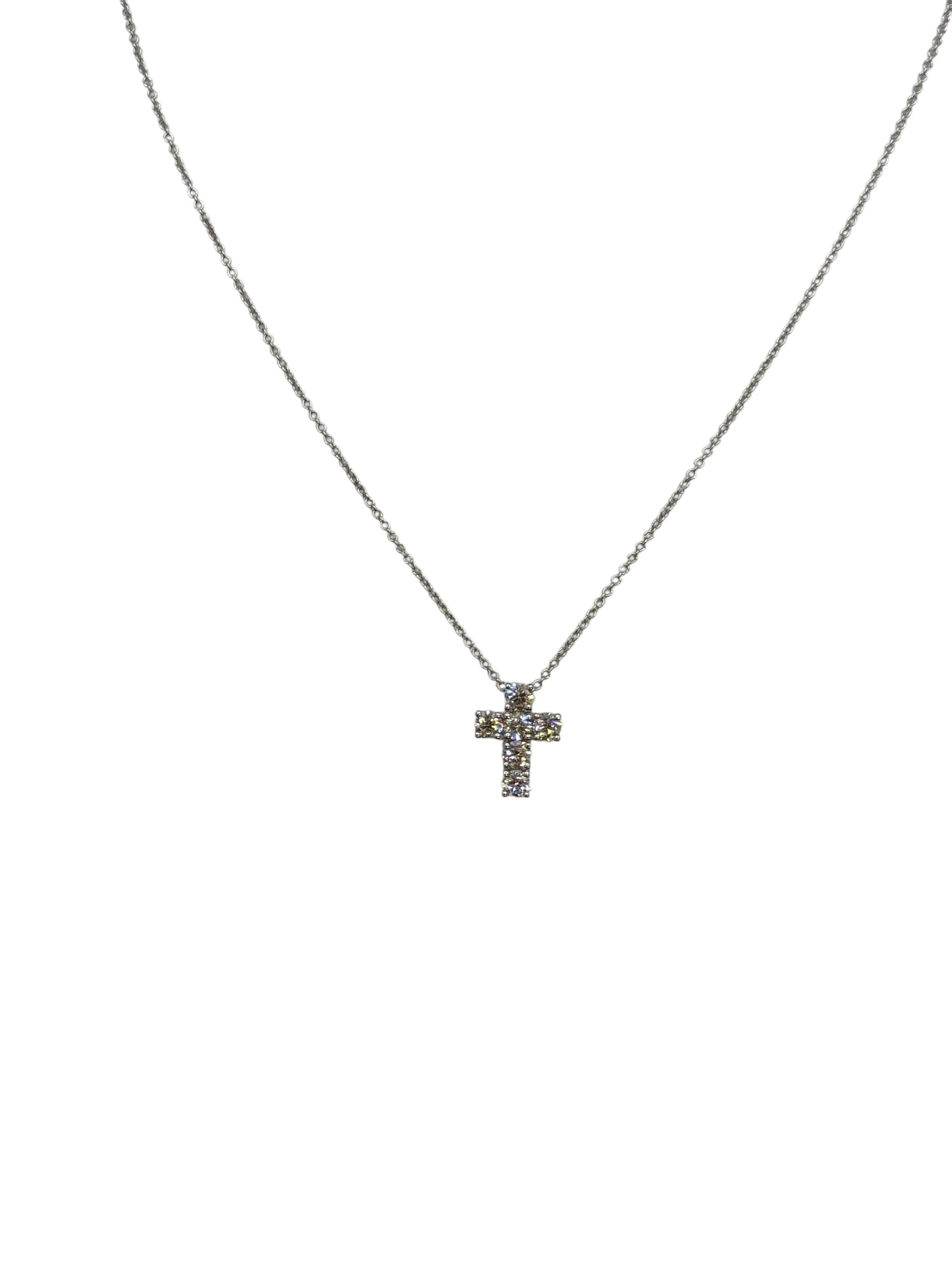 Weißgoldkette mit Diamantkreuzanhänger, 0,68 ct – 163OC01DW