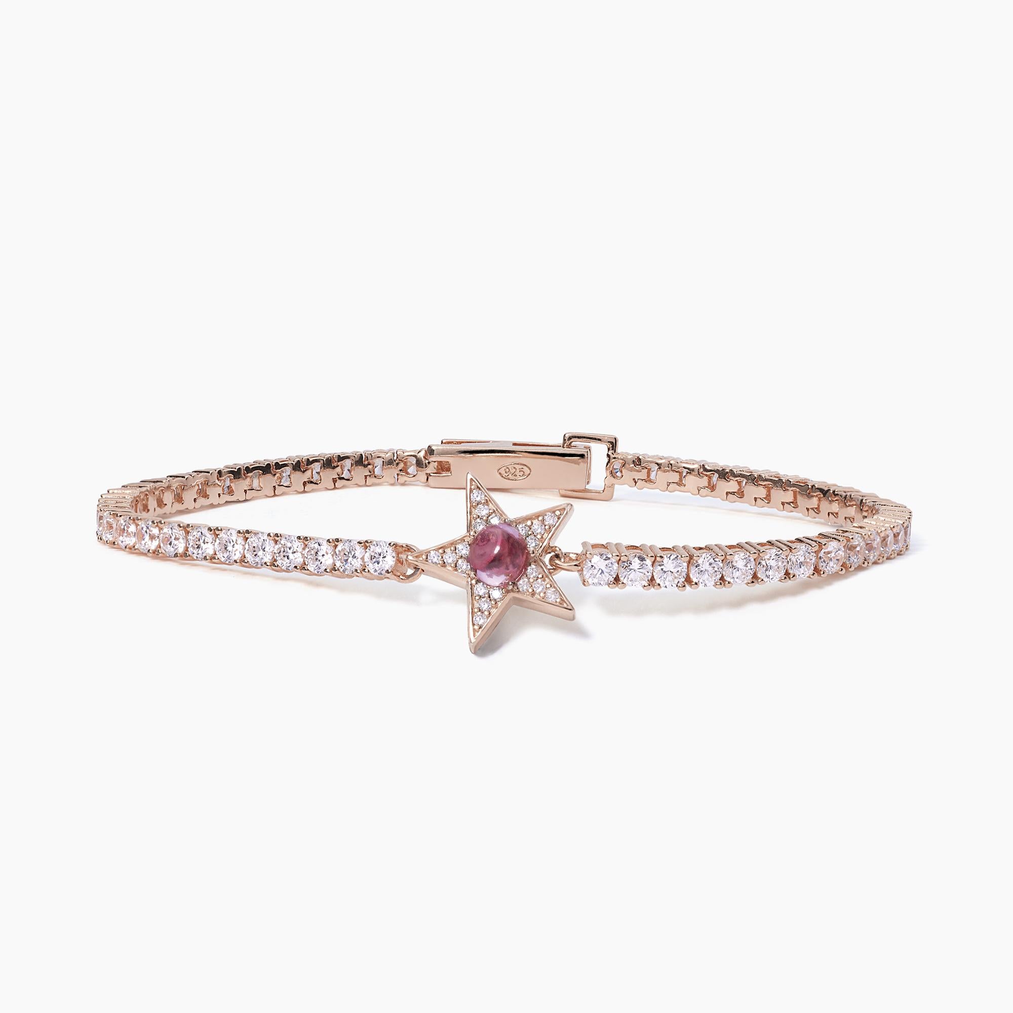 Mabina Donna – Pink Star Tennisarmband mit synthetischem Turmalin STARLET – 533652-S