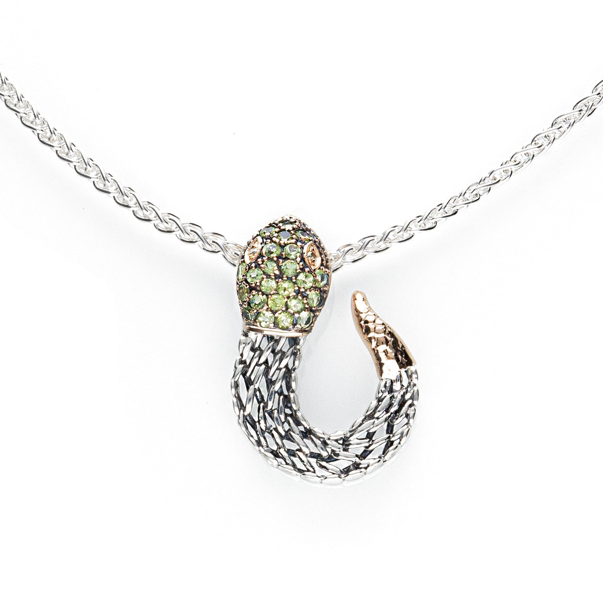 Mittelalterliche Schlangenkette mit Peridotkreisen - CO422
