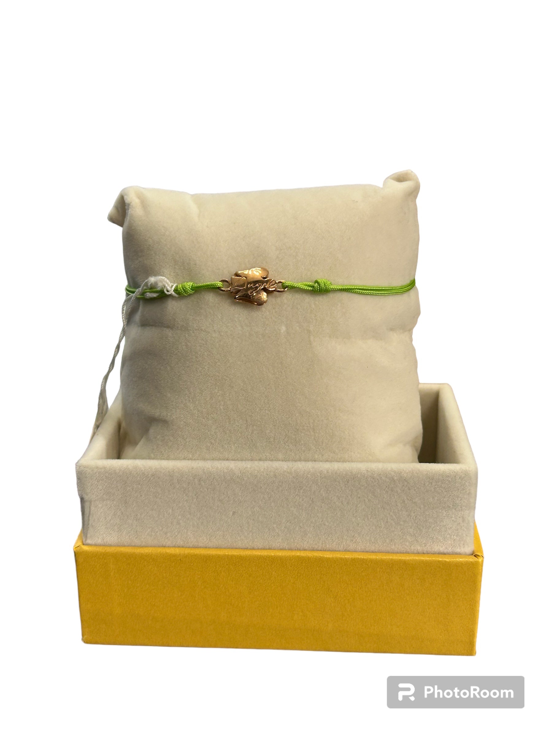 9 Karat Roségold-Armband mit grünem Engelsband – NKT192G