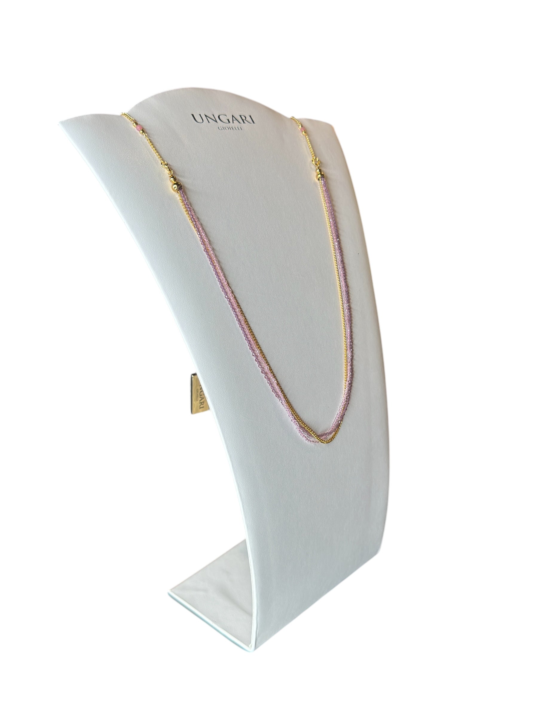 3-reihiges Halsband aus vergoldeter Bronze mit rosa und violetten Amethyststeinen – FIRENZE CL 047
