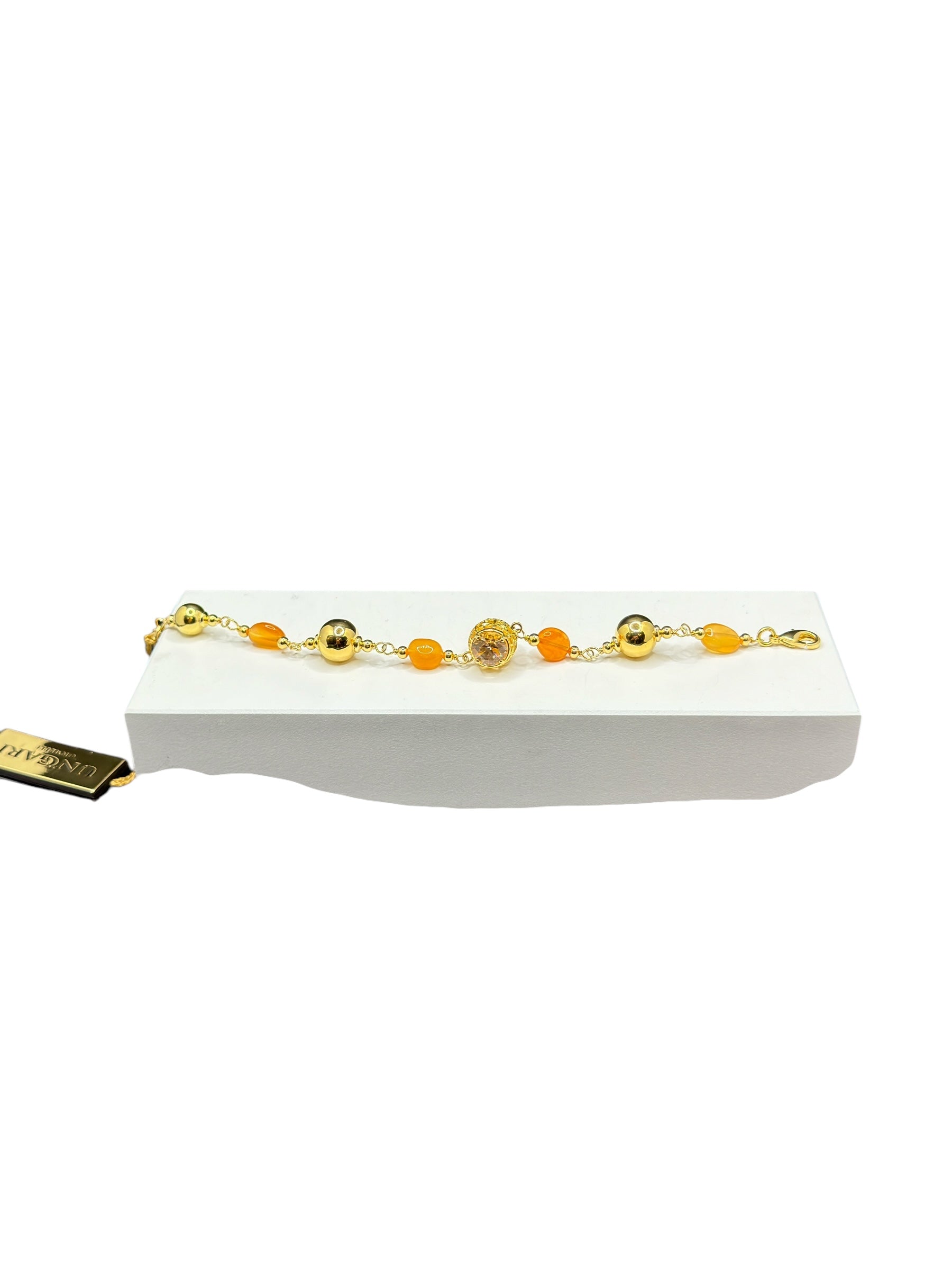 Armband aus vergoldeter Bronze mit Bernsteinen - DIAMONDS BR 010