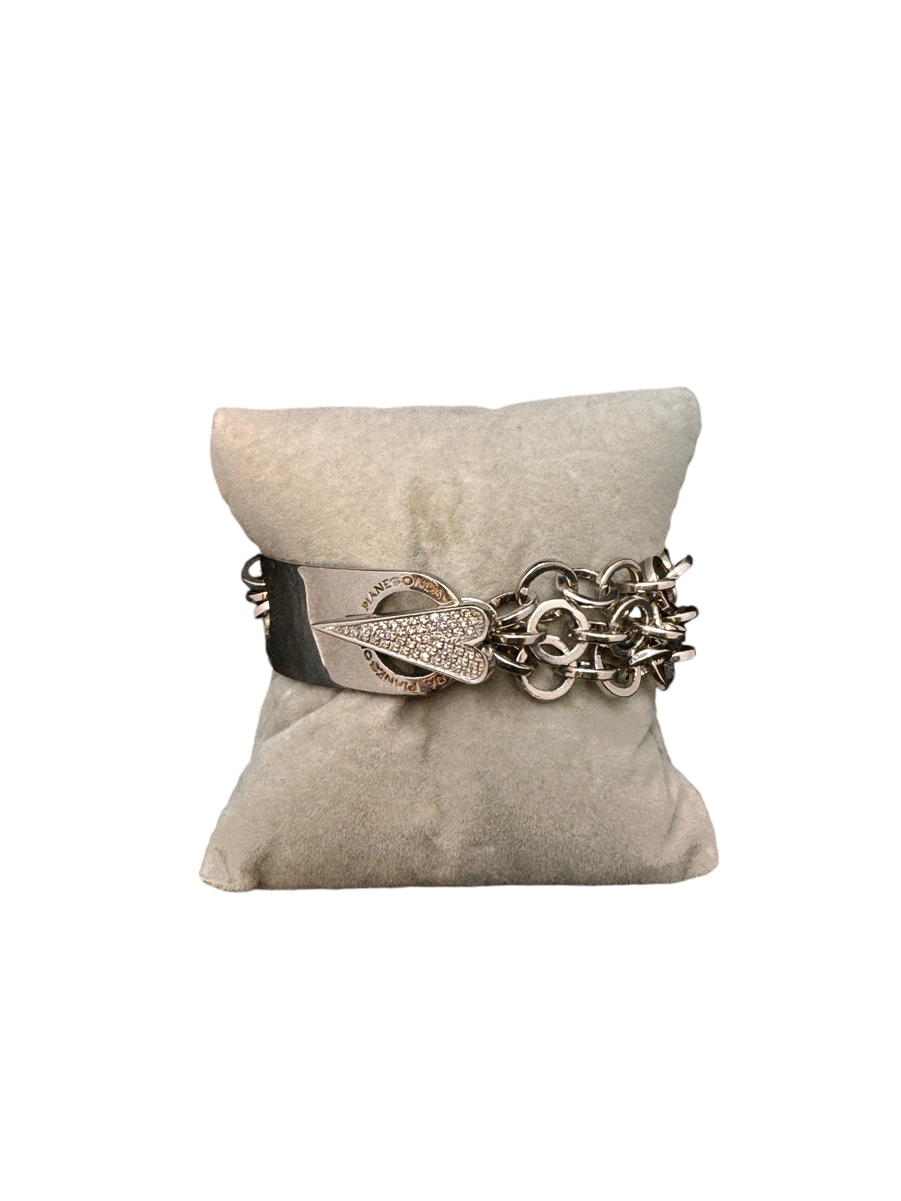 Pianegonda Silberarmband, in Silber mit Kettenglied und Herz mit Diamanten, 0,23 ct - BA010667