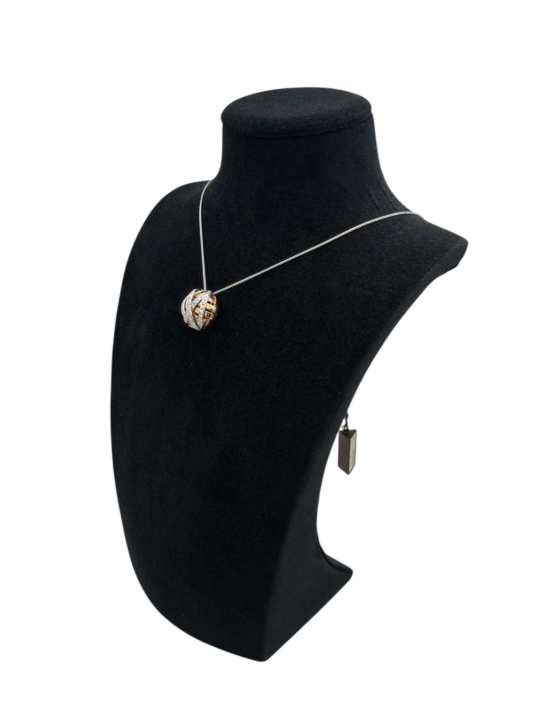 Damiani-Halskette aus 18 Karat Weißgold, Roségold und Diamanten – 20028406