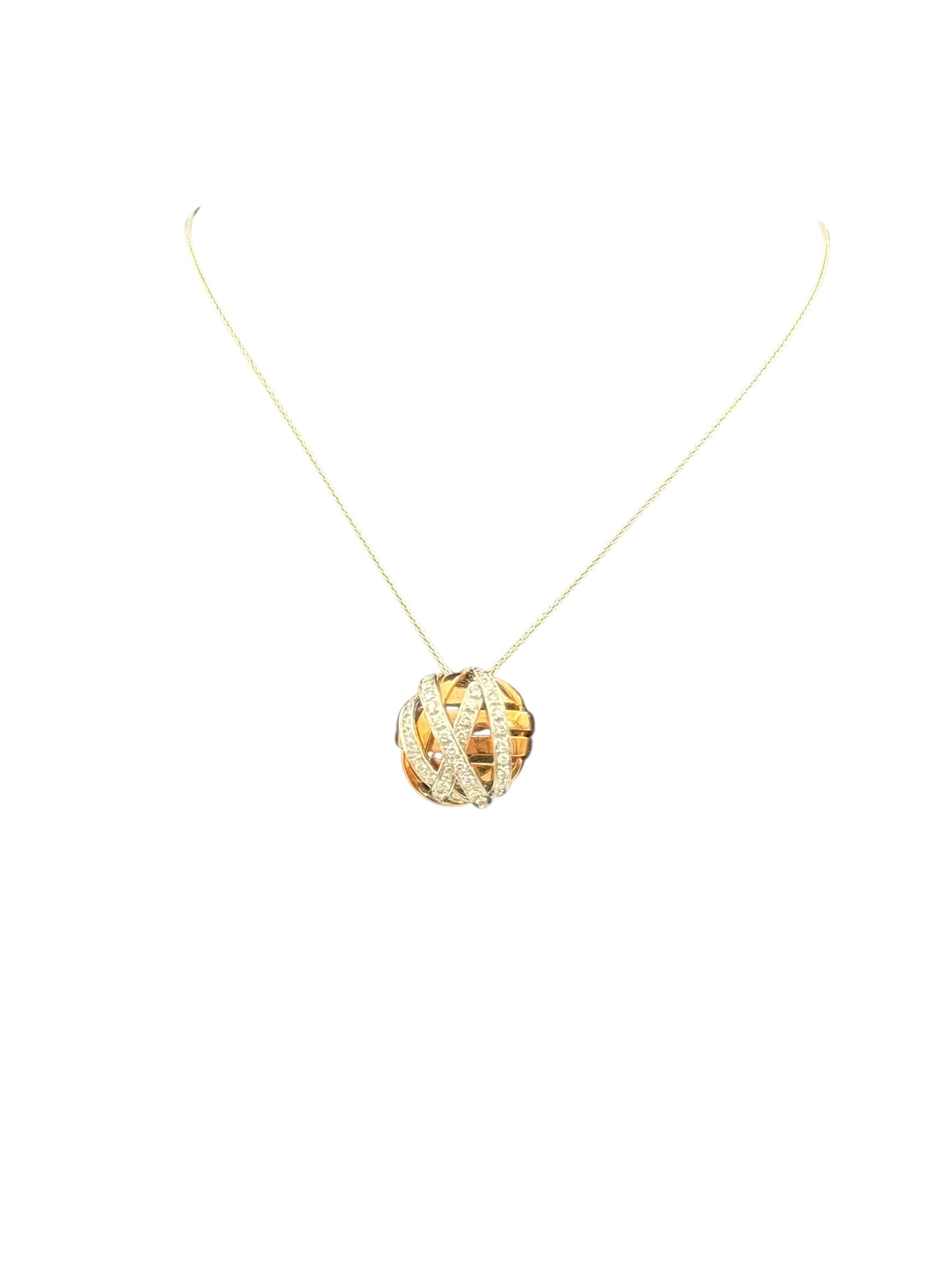 Damiani-Halskette aus 18 Karat Weißgold, Roségold und Diamanten – 20028406