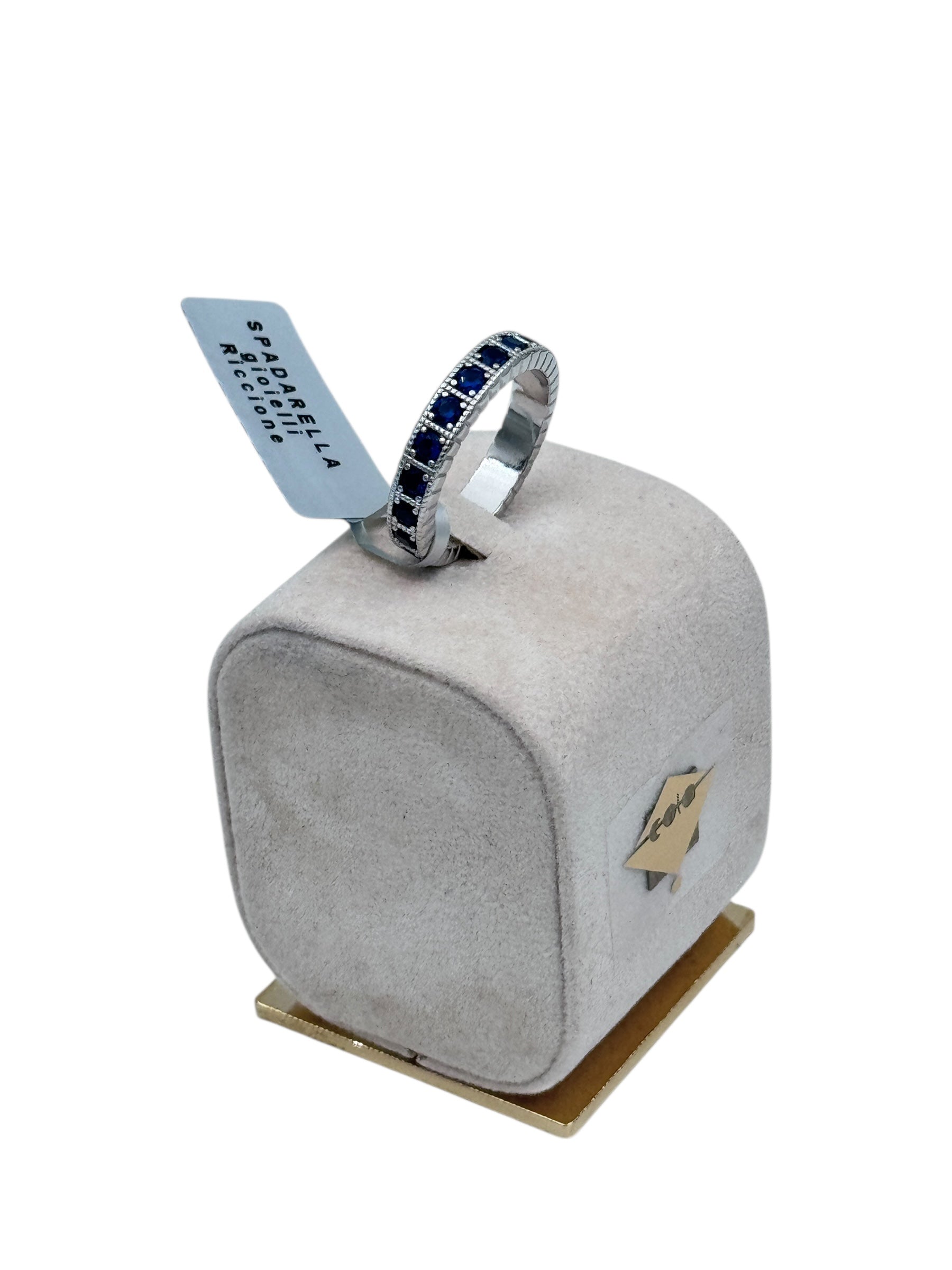 Anello Spadarella in argento, uomo, FEDE CON ZIRCONI BLU - AN729-BLU