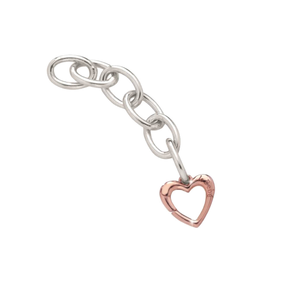 Le Bebè Einzelelement in Silber mit einem Herz aus Roségold – Lock Your Love – LBBR160