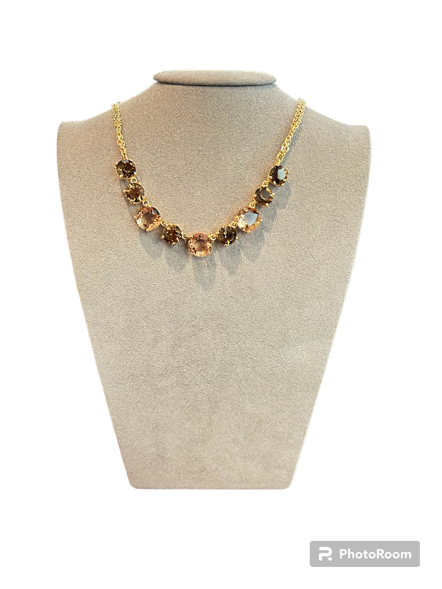 Mein König - Choker mit Rauchsteinen aus vergoldeter Bronze - ILMIORE CL 024 G