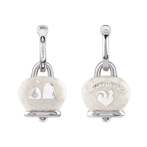 Chantecler Campanelle-Ohrringe aus Silber und weißem Emaille – 41825