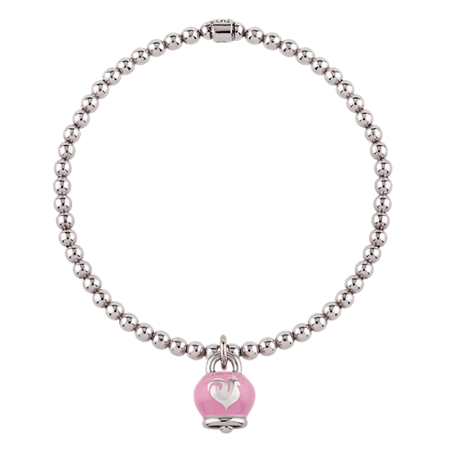 Chantecler Campanelle Stretch Bracelet in Silver and Pink Enamel - 41890