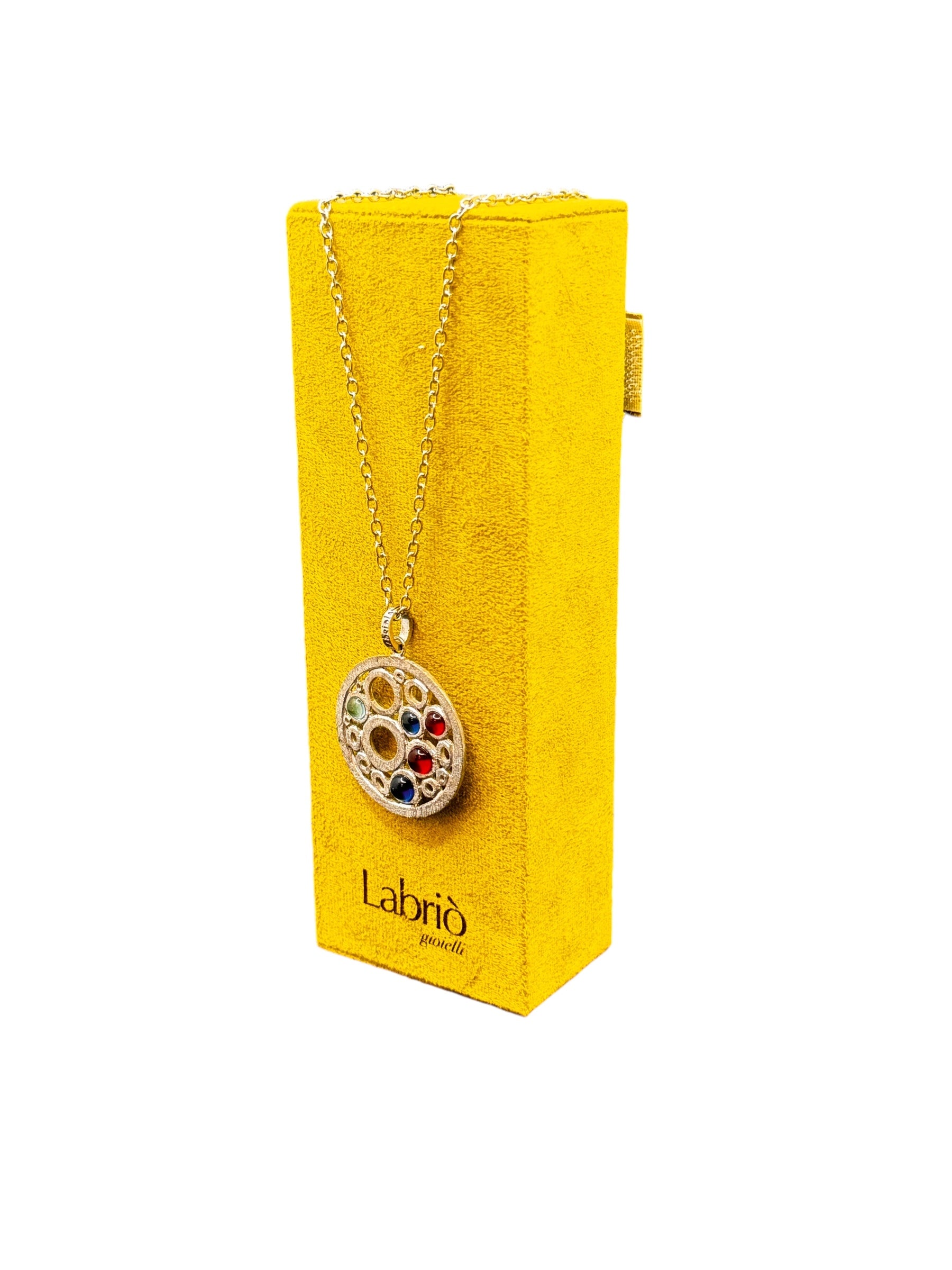Labriola-Halskette aus Silber mit rotem und blauem Spinellquarz – AG1125BS