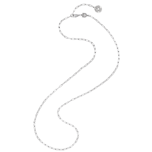 Mittelgroße 52–55 cm lange rechteckige Gliederkette in Silber mit Chantecler-Logo – Cod. 43010