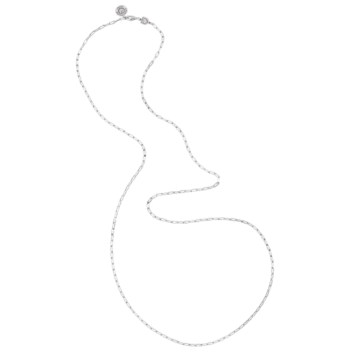 80 cm lange rechteckige Gliederkette in Silber mit Chantecler-Logo – Cod. 43011