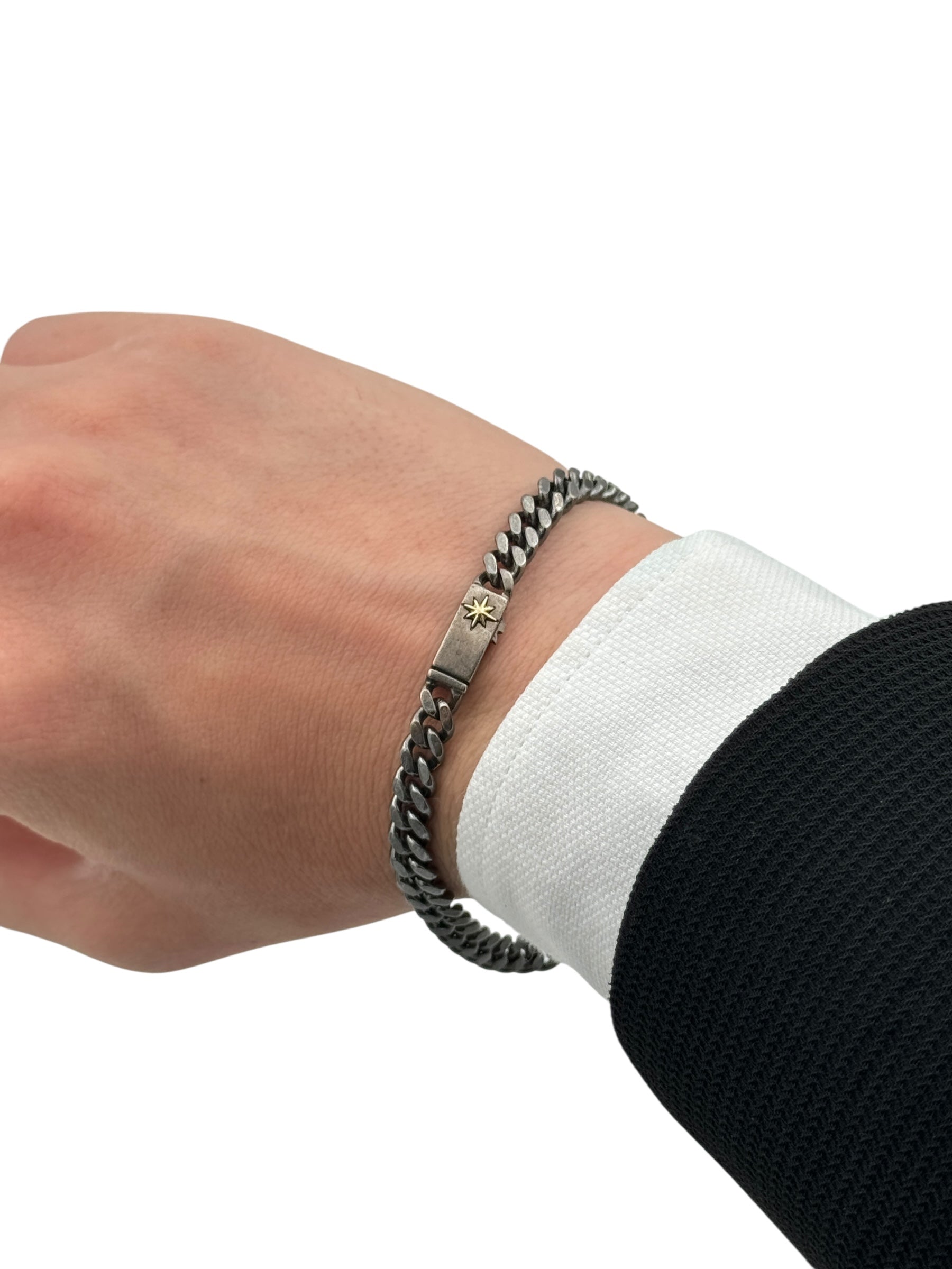 Bracciale Zancan da uomo in argento brunito, collezione Cosmopolitan - EXB659-N