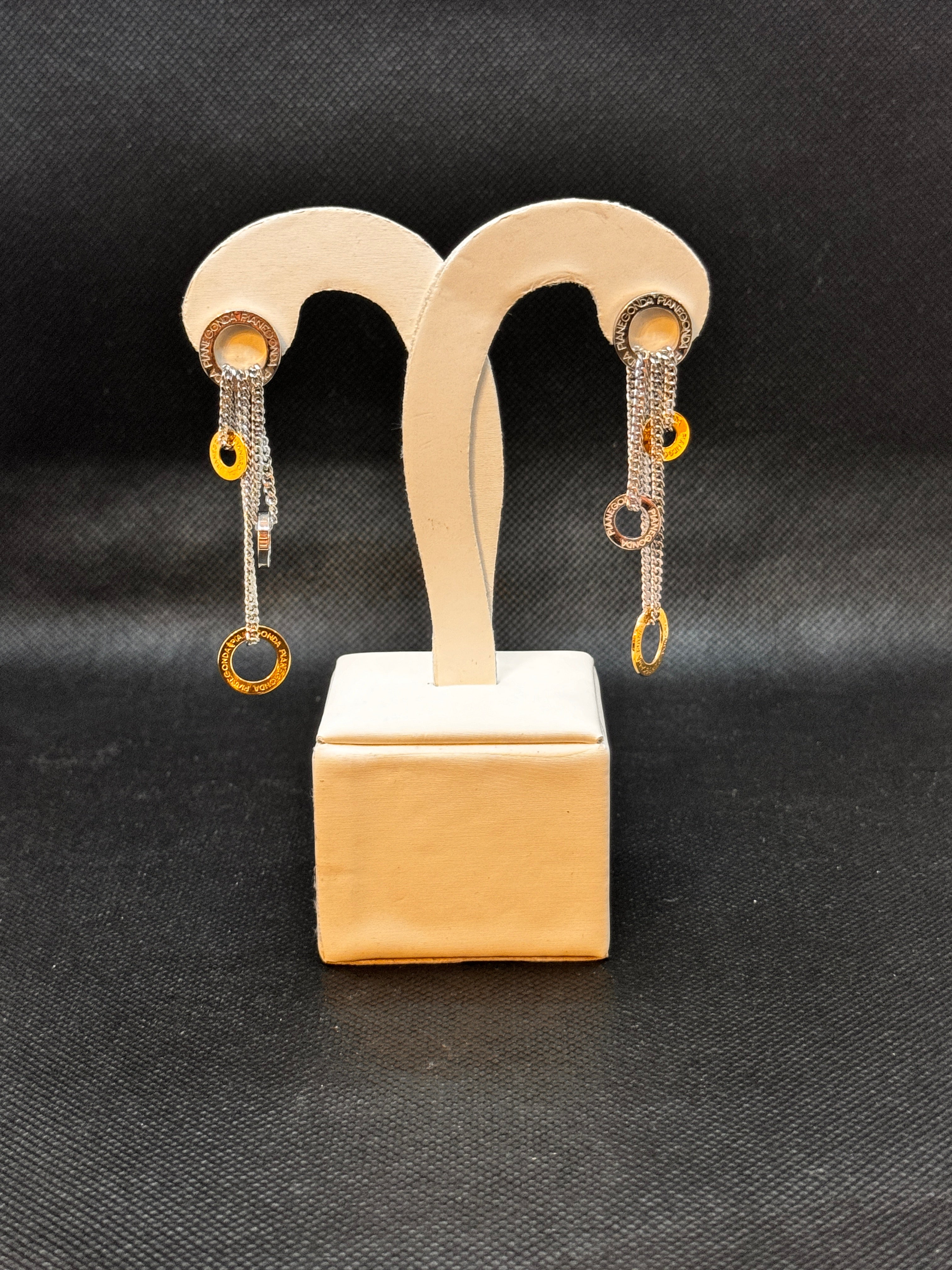Pianegonda-Tropfenohrringe aus Silber und 18 Karat Gold, Liaision D'Or-Kollektion – OA050457