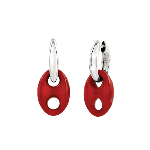 Orecchini Chantecler maglia marina in argento, color corallo - 44074