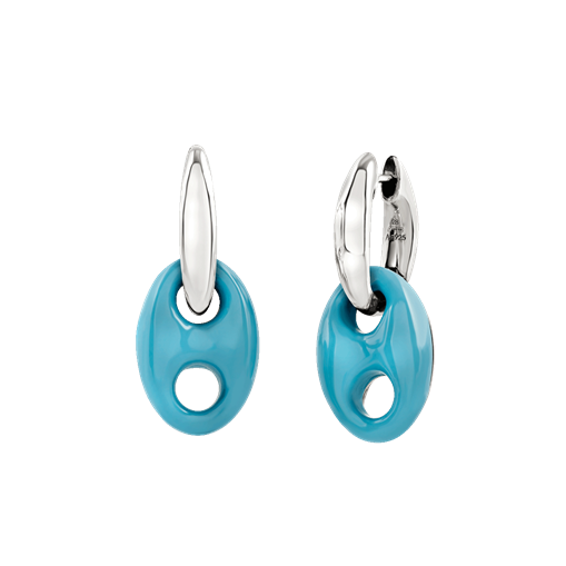 Orecchini Chantecler Capriness maglia marina in argento, color turchese - 44124