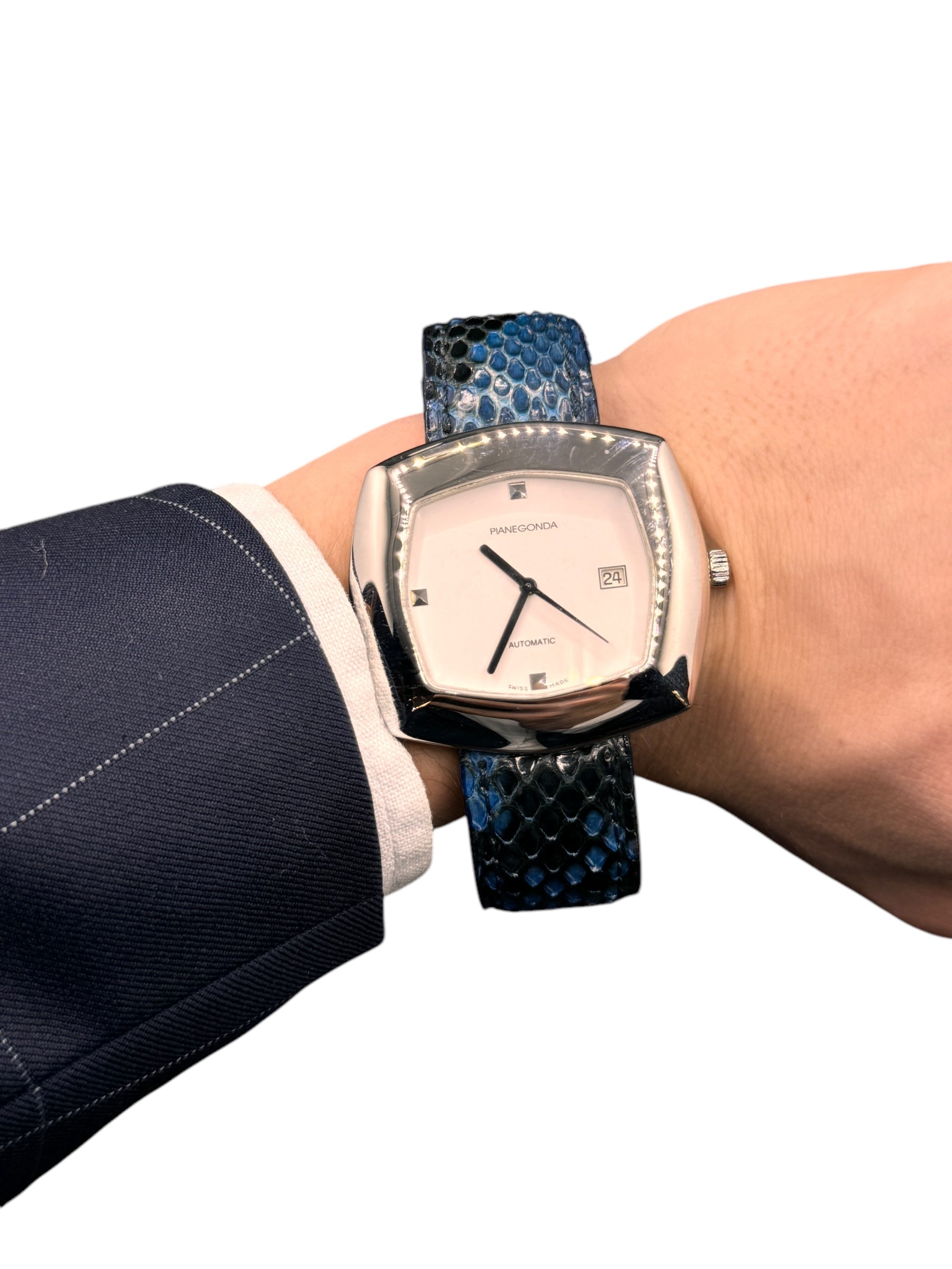 Pianegonda Unisex-Automatikuhr, 40 mm, Vintage-Kollektion – W002-1-Blau