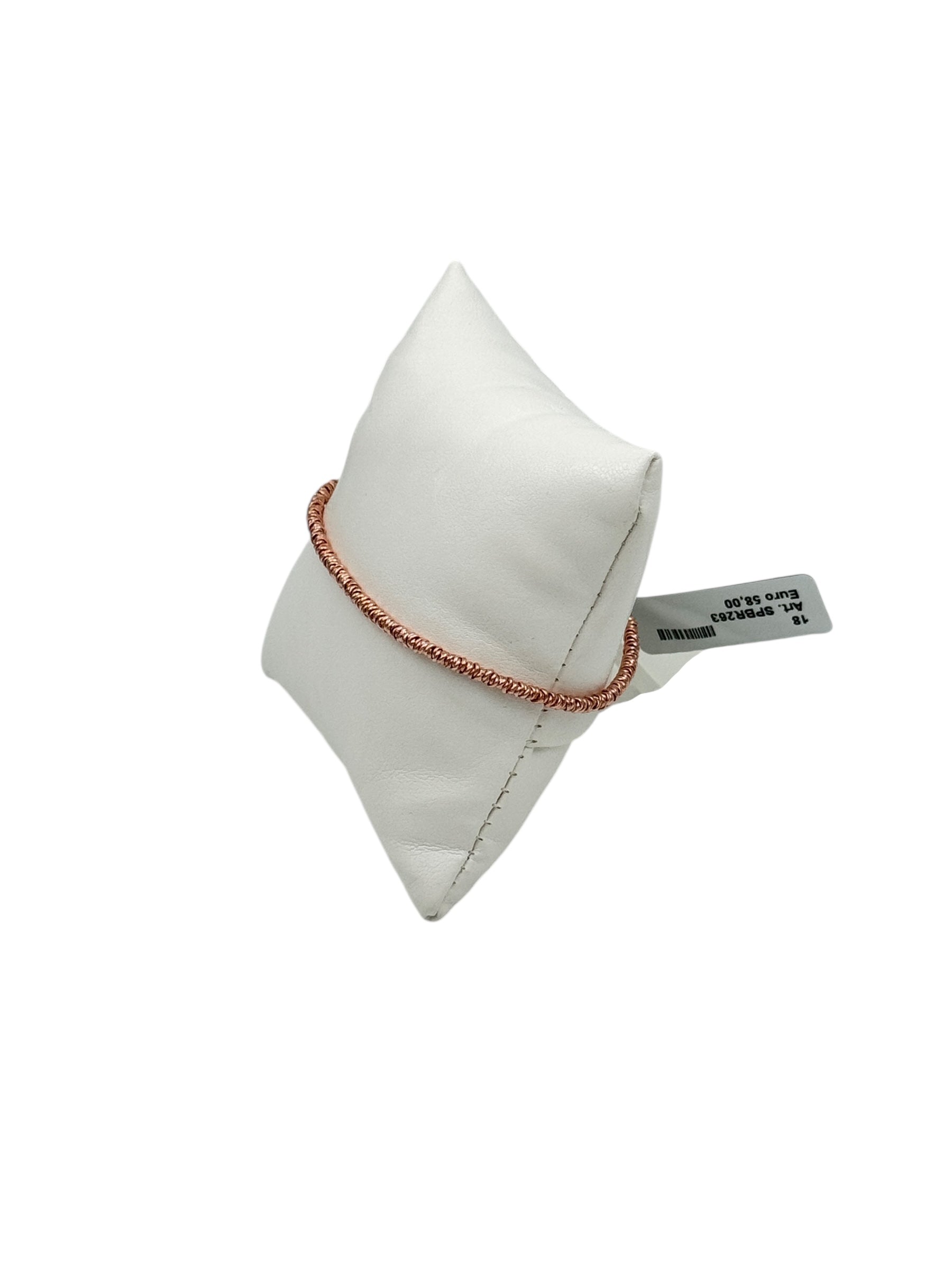 Bracciale Spadarella in argento rosato con anellini, unisex - SPBR263-rosè